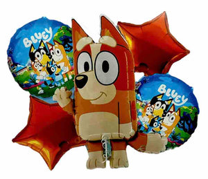 Bouquet de 5 globos metalizados personajes