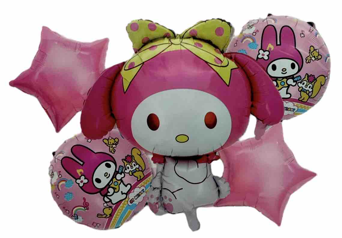 Bouquet de 5 globos metalizados personajes